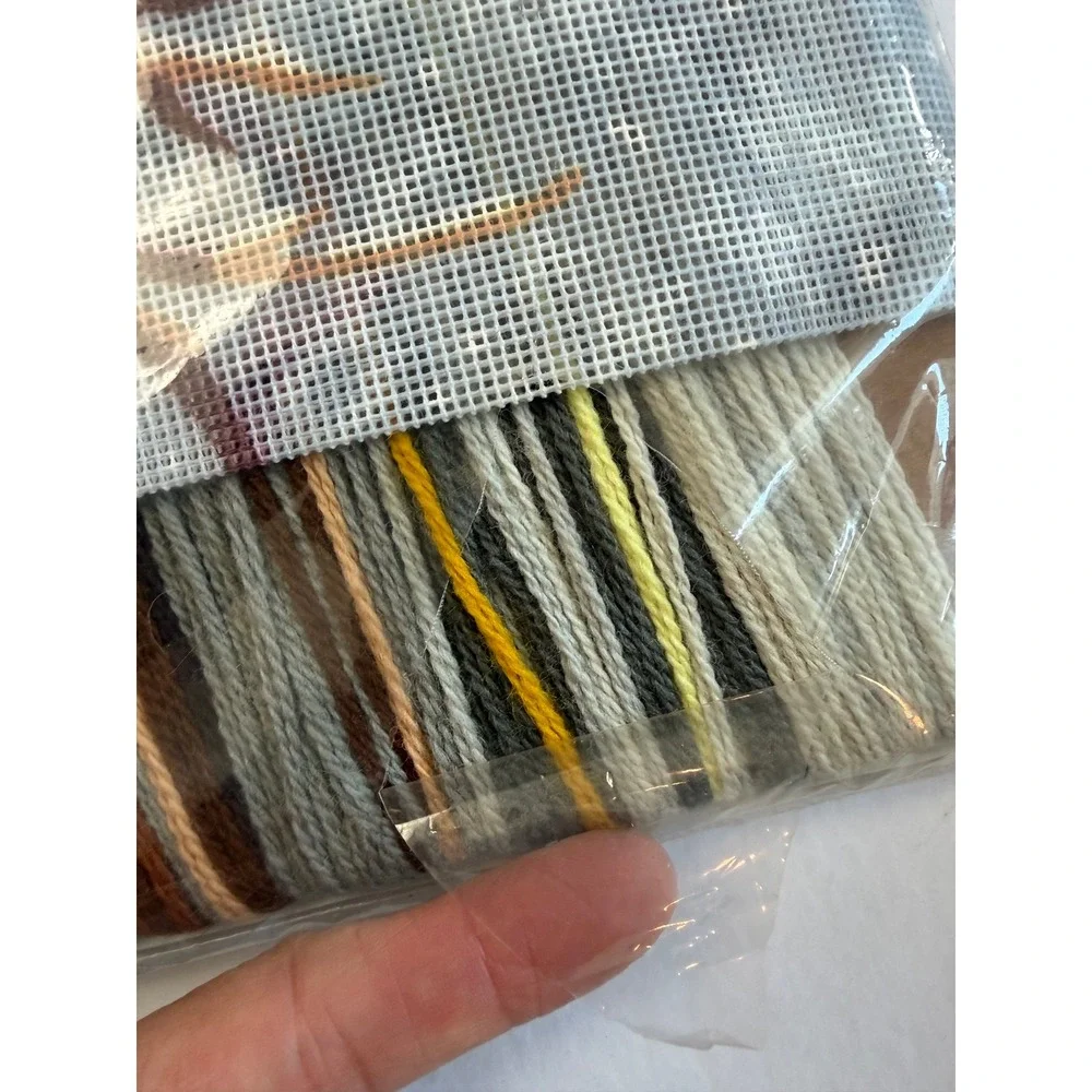 VTG Monarch Horizons The Owl Needlepoint Kit 12x16 Brown Grey New